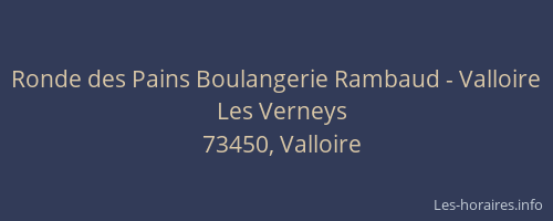 Ronde des Pains Boulangerie Rambaud - Valloire