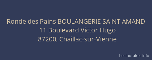 Ronde des Pains BOULANGERIE SAINT AMAND