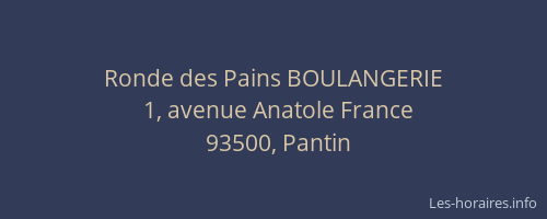 Ronde des Pains BOULANGERIE