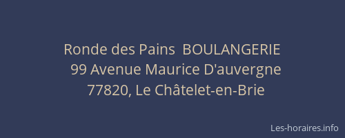 Ronde des Pains  BOULANGERIE