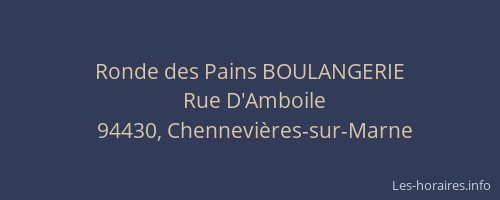 Ronde des Pains BOULANGERIE