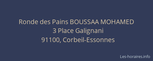 Ronde des Pains BOUSSAA MOHAMED