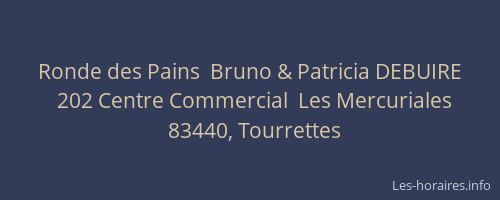 Ronde des Pains  Bruno & Patricia DEBUIRE
