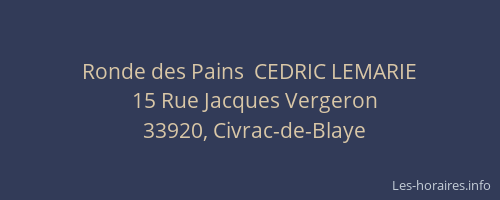 Ronde des Pains  CEDRIC LEMARIE