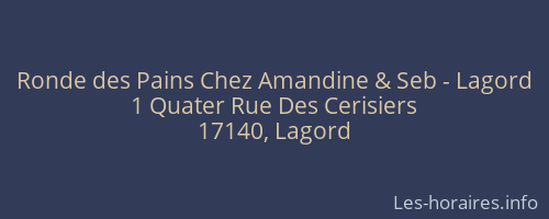Ronde des Pains Chez Amandine & Seb - Lagord