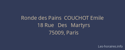 Ronde des Pains  COUCHOT Emile