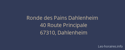 Ronde des Pains Dahlenheim