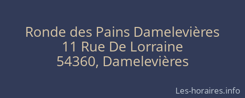 Ronde des Pains Damelevières
