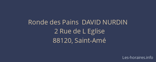Ronde des Pains  DAVID NURDIN