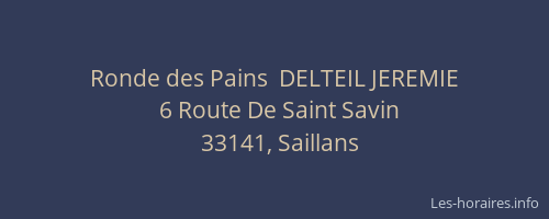 Ronde des Pains  DELTEIL JEREMIE