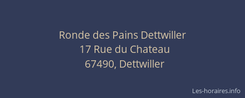 Ronde des Pains Dettwiller