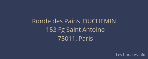 Ronde des Pains  DUCHEMIN