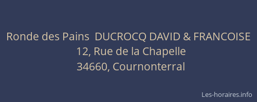 Ronde des Pains  DUCROCQ DAVID & FRANCOISE