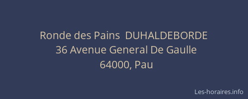 Ronde des Pains  DUHALDEBORDE