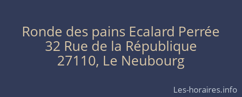 Ronde des pains Ecalard Perrée