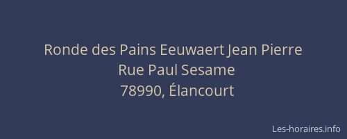 Ronde des Pains Eeuwaert Jean Pierre