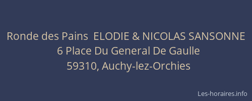 Ronde des Pains  ELODIE & NICOLAS SANSONNE