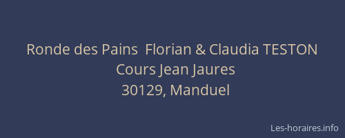 Ronde des Pains  Florian & Claudia TESTON