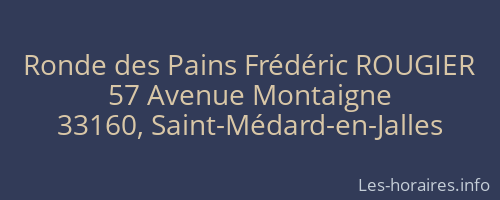 Ronde des Pains Frédéric ROUGIER