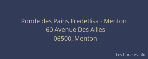 Ronde des Pains Fredetlisa - Menton