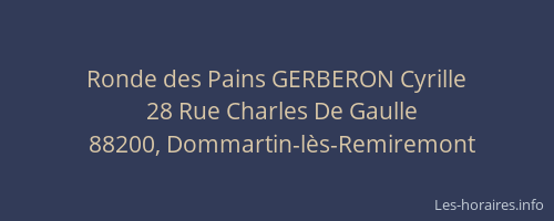 Ronde des Pains GERBERON Cyrille