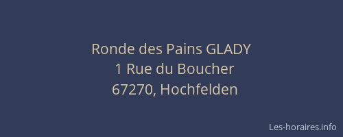 Ronde des Pains GLADY