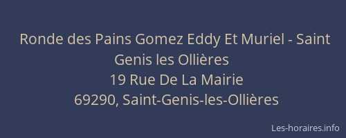 Ronde des Pains Gomez Eddy Et Muriel - Saint Genis les Ollières