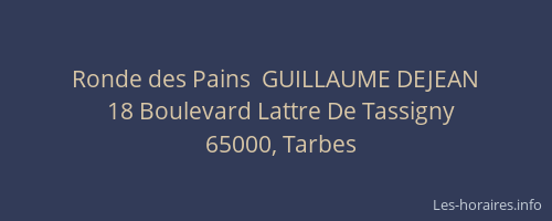 Ronde des Pains  GUILLAUME DEJEAN