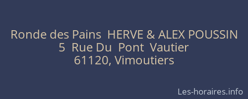 Ronde des Pains  HERVE & ALEX POUSSIN