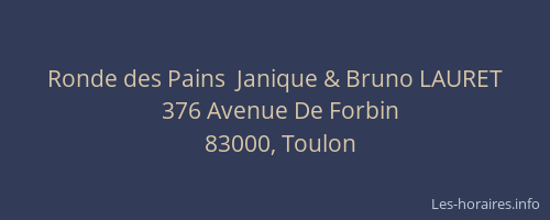Ronde des Pains  Janique & Bruno LAURET