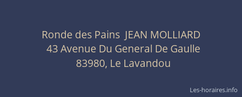 Ronde des Pains  JEAN MOLLIARD