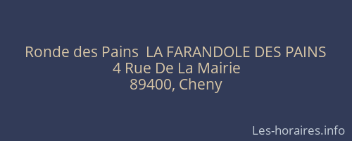 Ronde des Pains  LA FARANDOLE DES PAINS