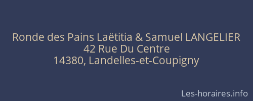 Ronde des Pains Laëtitia & Samuel LANGELIER