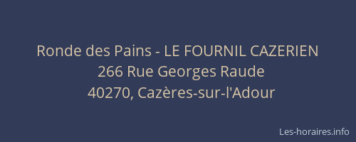 Ronde des Pains - LE FOURNIL CAZERIEN