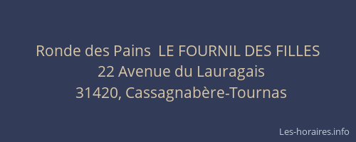 Ronde des Pains  LE FOURNIL DES FILLES