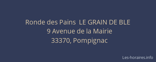 Ronde des Pains  LE GRAIN DE BLE