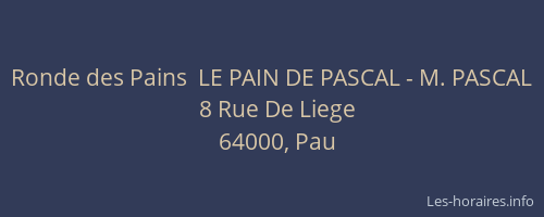 Ronde des Pains  LE PAIN DE PASCAL - M. PASCAL