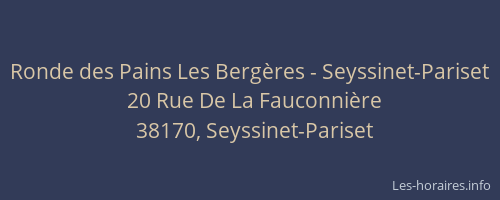 Ronde des Pains Les Bergères - Seyssinet-Pariset