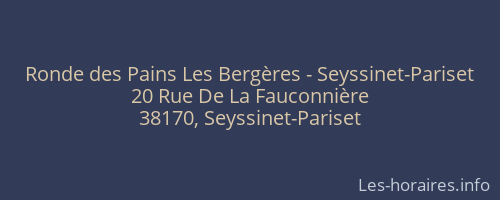 Ronde des Pains Les Bergères - Seyssinet-Pariset