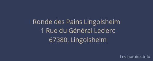 Ronde des Pains Lingolsheim
