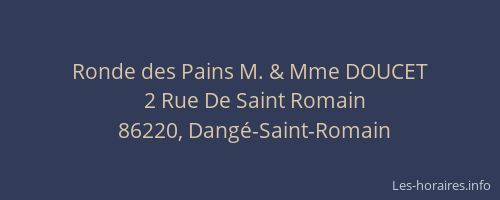 Ronde des Pains M. & Mme DOUCET