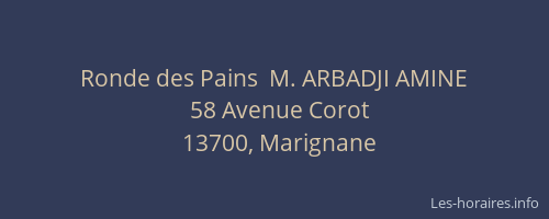 Ronde des Pains  M. ARBADJI AMINE