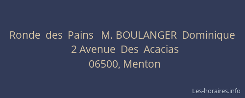 Ronde  des  Pains   M. BOULANGER  Dominique