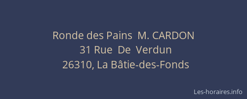 Ronde des Pains  M. CARDON