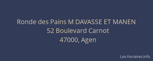 Ronde des Pains M DAVASSE ET MANEN