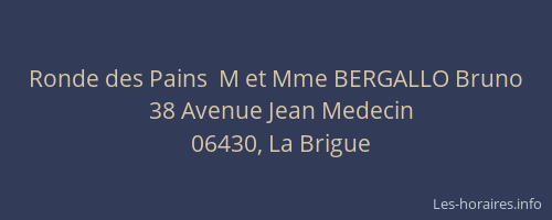 Ronde des Pains  M et Mme BERGALLO Bruno