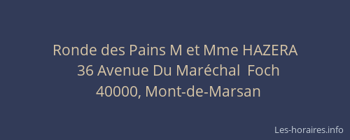 Ronde des Pains M et Mme HAZERA