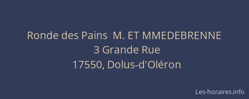Ronde des Pains  M. ET MMEDEBRENNE