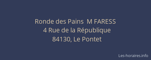 Ronde des Pains  M FARESS