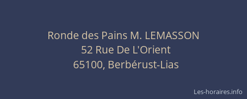 Ronde des Pains M. LEMASSON